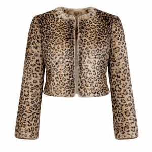 Express Faux Fur Animal Print Jacket